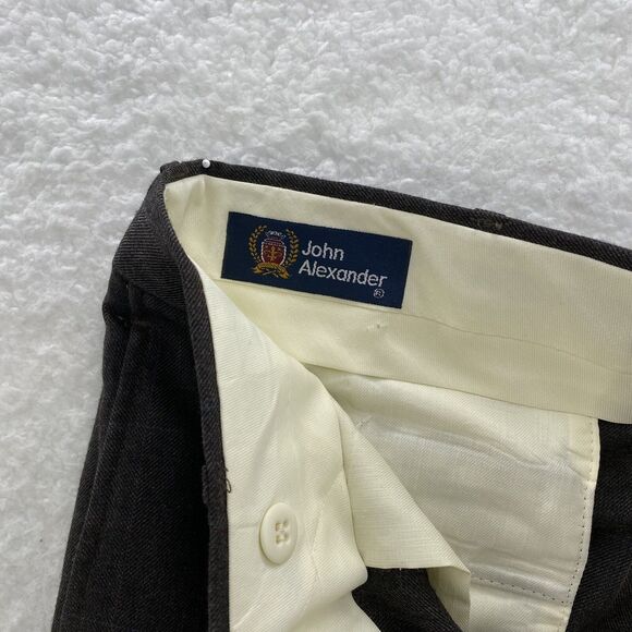 John Alexander Pants Men's 38x30 Gray Pleated Front Wool Preppy Corpcore USA - Picture 6 of 16